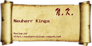 Neuherr Kinga névjegykártya